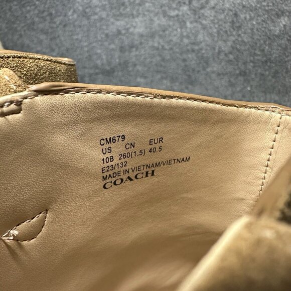 Coach Paline Bootie Women’s 10 Tan Suede Chelsea Pull On Block Heeled - Picture 10 of 11